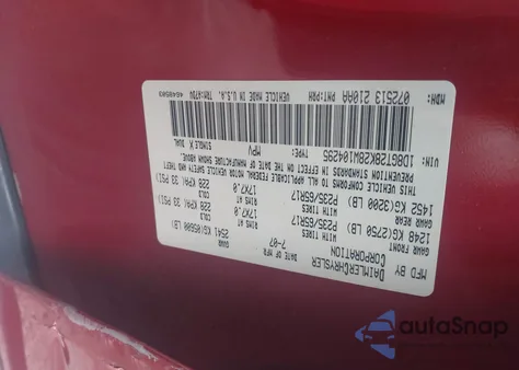 2008 Dodge Nitro Sxt z USA, uszkodzony, nr VIN 1D8GT28K28W104295